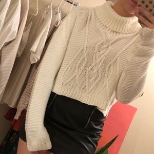 Cream High Neck Knitted Jumper - PrettyLittleThing